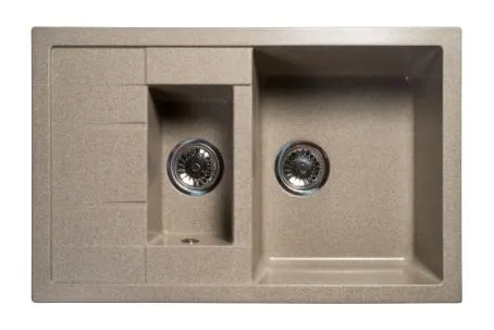 Мойка 775*500 прямоугольная двухчашевая 08 Песок (Кения)