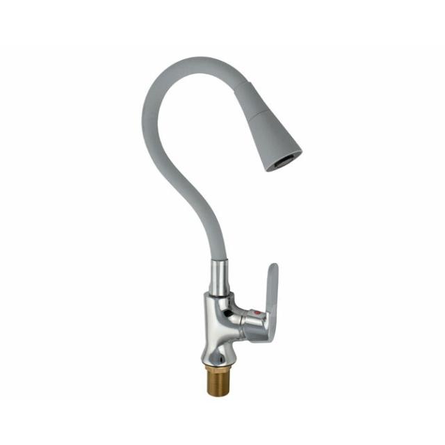 Смеситель для кухни с гибким изливом+аэратор МАК Серый