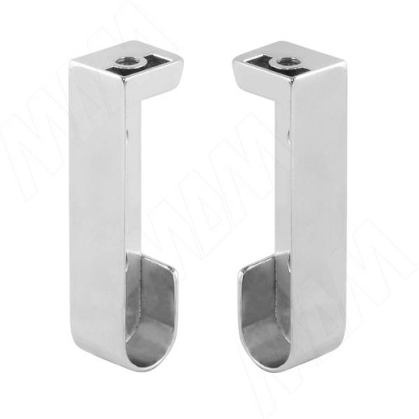 Штангодержатель для овальной трубы хром, торцевой, крепление прав+лев