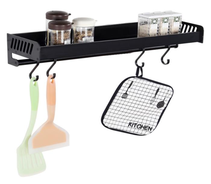 Полка под специи 600мм черный матовый с рейлингом FJORD JET