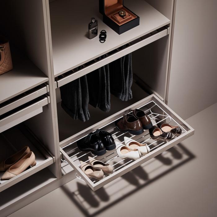 Полка для обуви 564*445*52 выдвижная с довод., сlip-on,цвет Сoka, Unihopper