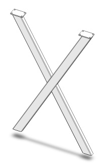 Ножка для столешницы X-образная 710мм белый , Россия