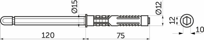 Полкодержатель скрытого монтажа 12*120мм, AKS