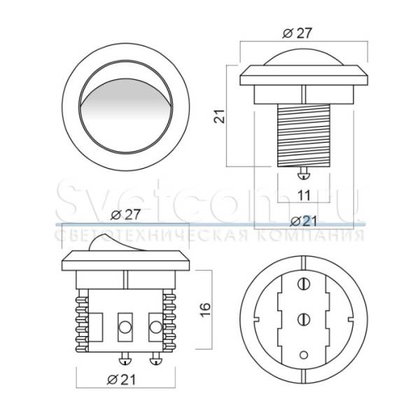 Выключатель BH300 врезной (белый)
