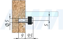 Полкодержатель для стеклянных полок, никель OR Италия