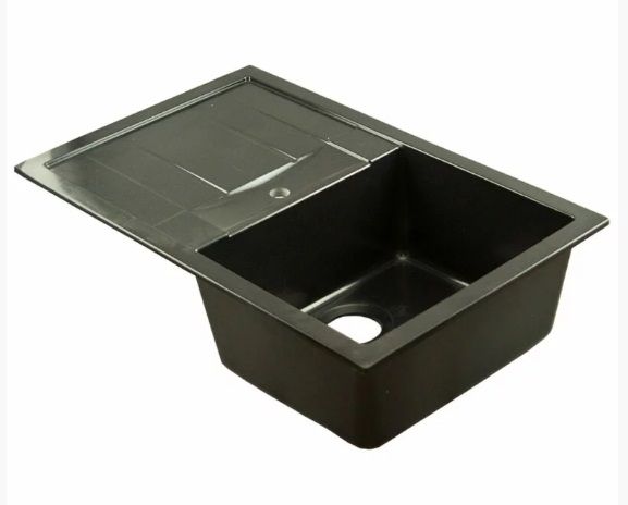Мойка 775*500 прямоугольная с крылом 06 Черный(Нуар)