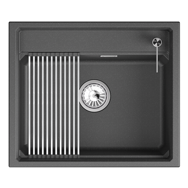 Мойка 600*510 Granula KS-6003i кварц ШВАРЦ + дозатор и ролл-мат