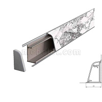 8097/Инвизибл Марбл Плинтус TwinC 4,2м SLOTEX