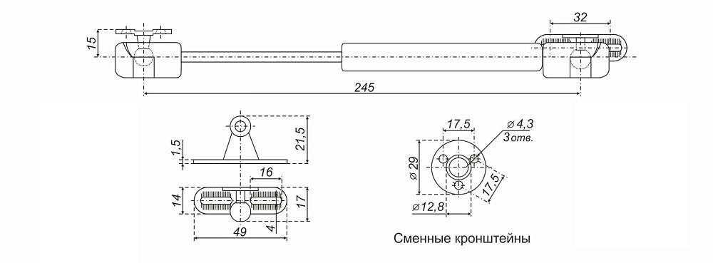 Газ лифт 100N 105GL BOYARD 
