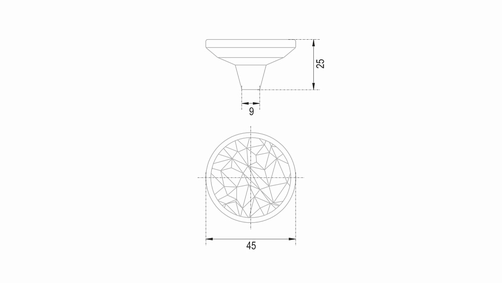 Ручка-кнопка 523RCHMP.1/W BOYARD (25)