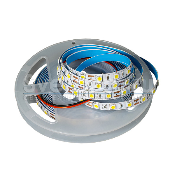 Лента светодиодная L 5м, ширина 10 мм, 60 LED, 12 В, нейтральный белый 4000К