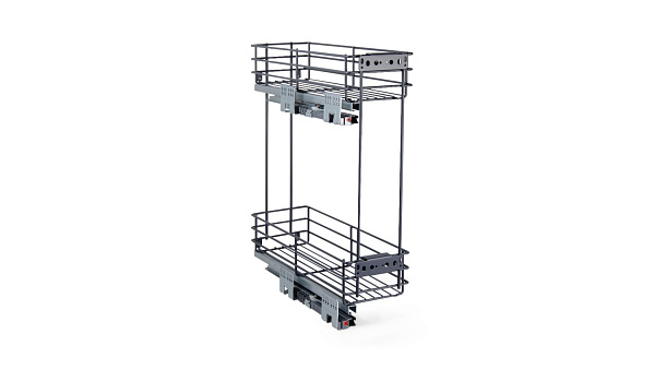 Корзина 200 боков. крепл. 2-х ярусн. с напр. левая Графит Belissimo PUSH  BOYARD