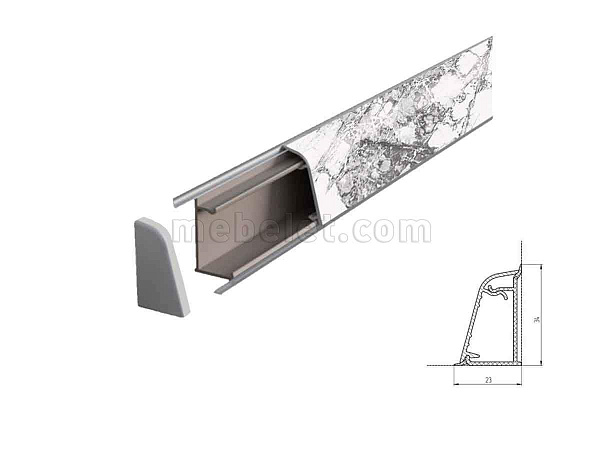 8097/Инвизибл Марбл Плинтус TwinC 4,2м SLOTEX