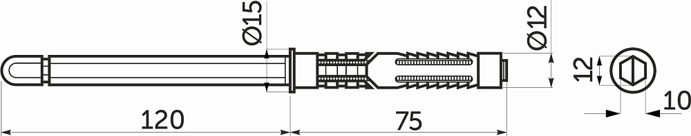 Полкодержатель скрытого монтажа 12*120мм, AKS