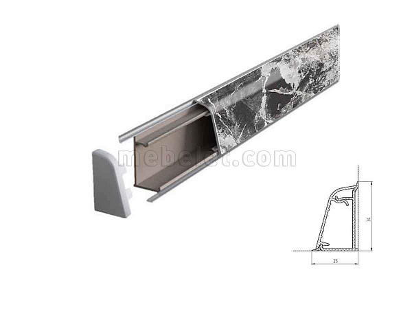 8053/Мистик Марбл Плинтус TwinC 4,2м SLOTEX