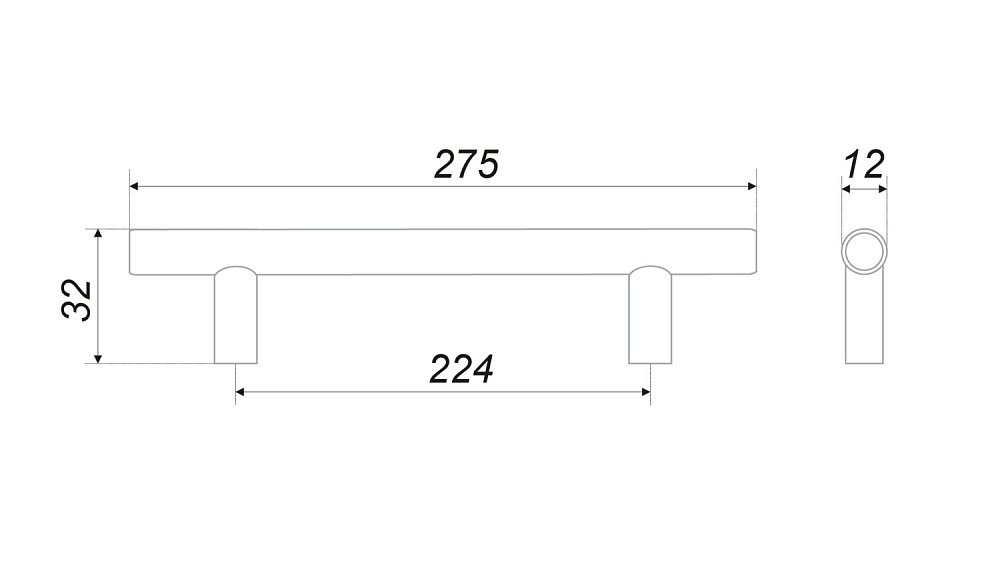 Ручка-рейлинг RR002W.5/224 белый BOYARD (20)
