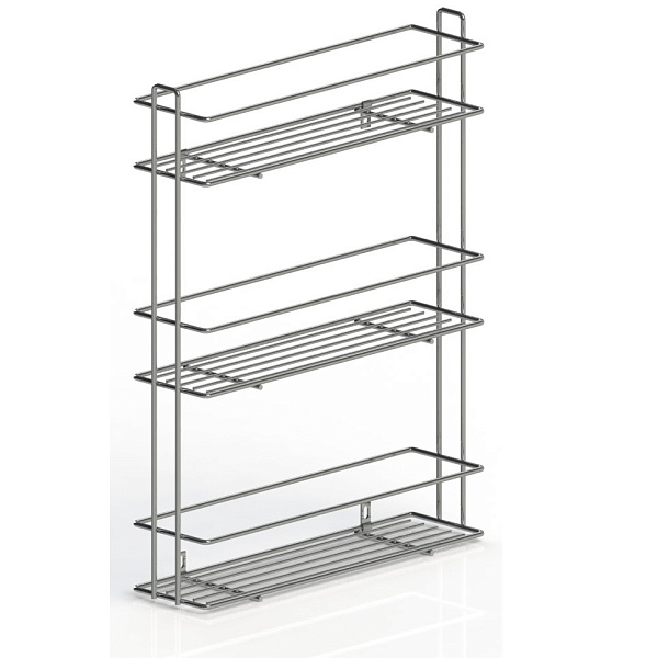 Полка фасадная для специй 3х-ярусная хром 