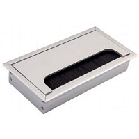 Розетка под кабель + щеточка 80*160 мм, алюминий, пр-во AKS (Китай)