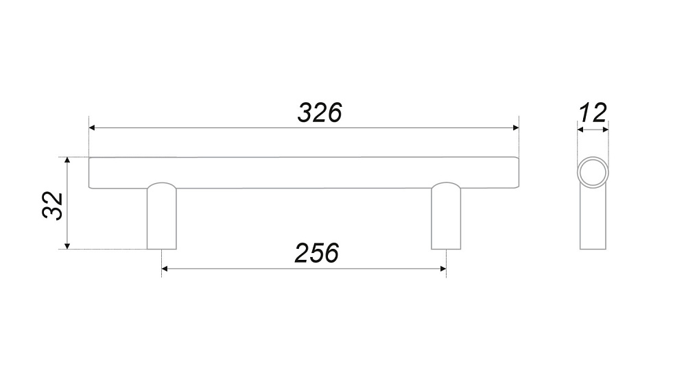Ручка-рейлинг RR002W.5/256 белый BOYARD (20)