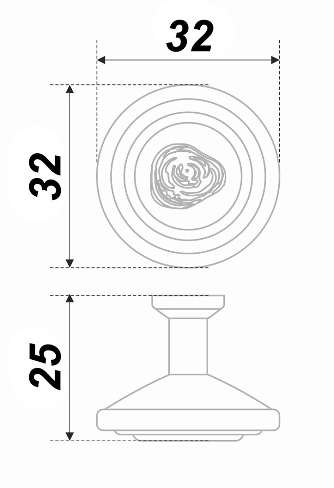Ручка-кнопка 108 BAB.4/W BOYARD (50)