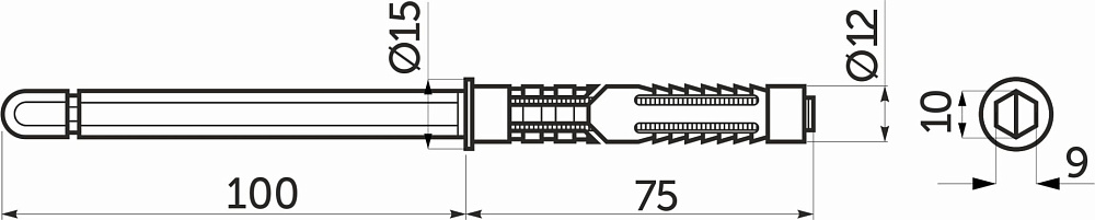 Полкодержатель скрытого монтажа 10*100мм, AKS