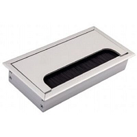 Розетка под кабель + щеточка 80*160 мм, алюминий, пр-во AKS (Китай)