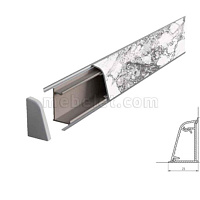 8097/Инвизибл Марбл Плинтус TwinC 4,2м SLOTEX
