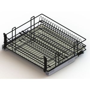 Корзина 800 1-ур. напр Boyard с доводчиком скр. монтажа; сетка + поддон, черный