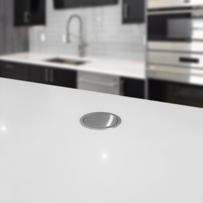 Розетка выдвижная вертикальная (3х2 USB) серебро POP-UP