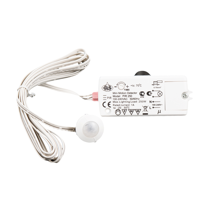 Датчик движения 220V PIR 250 врезной, белый