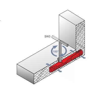 Стяжка скрытого монтажа однокомпонентная D8, 16мм BOYARD (500)