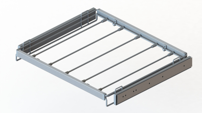 Вешалка для брюк 600мм рамка телескоп, шариковые напр. п/в, серый.  Россия