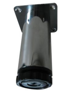 Ножка 50*150 хром,  пластмассовый фланец (регулировка с подпятника)