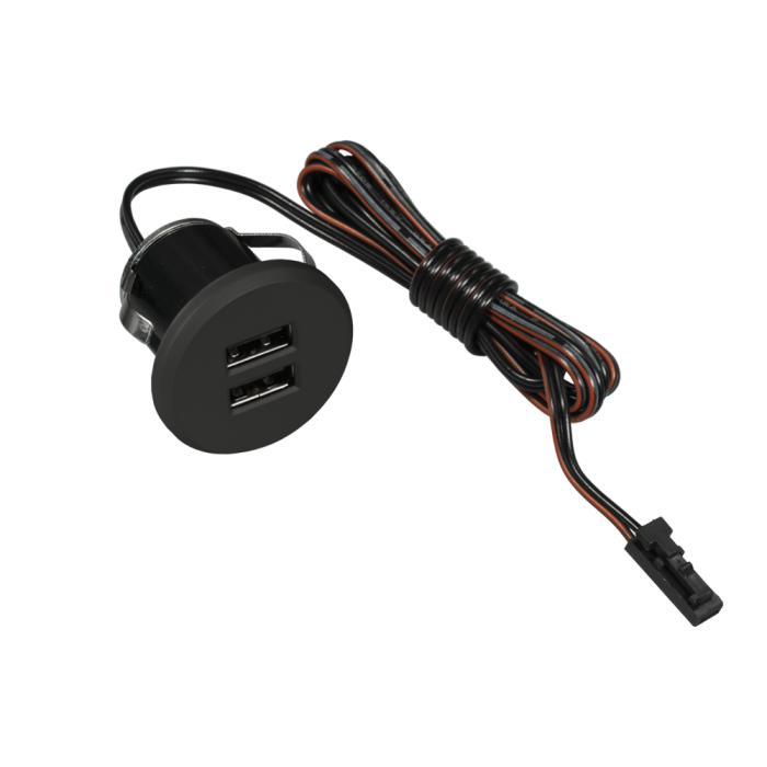 Зарядное устройство 2х USB/ USB + Сетевой адаптер 220В (черный)